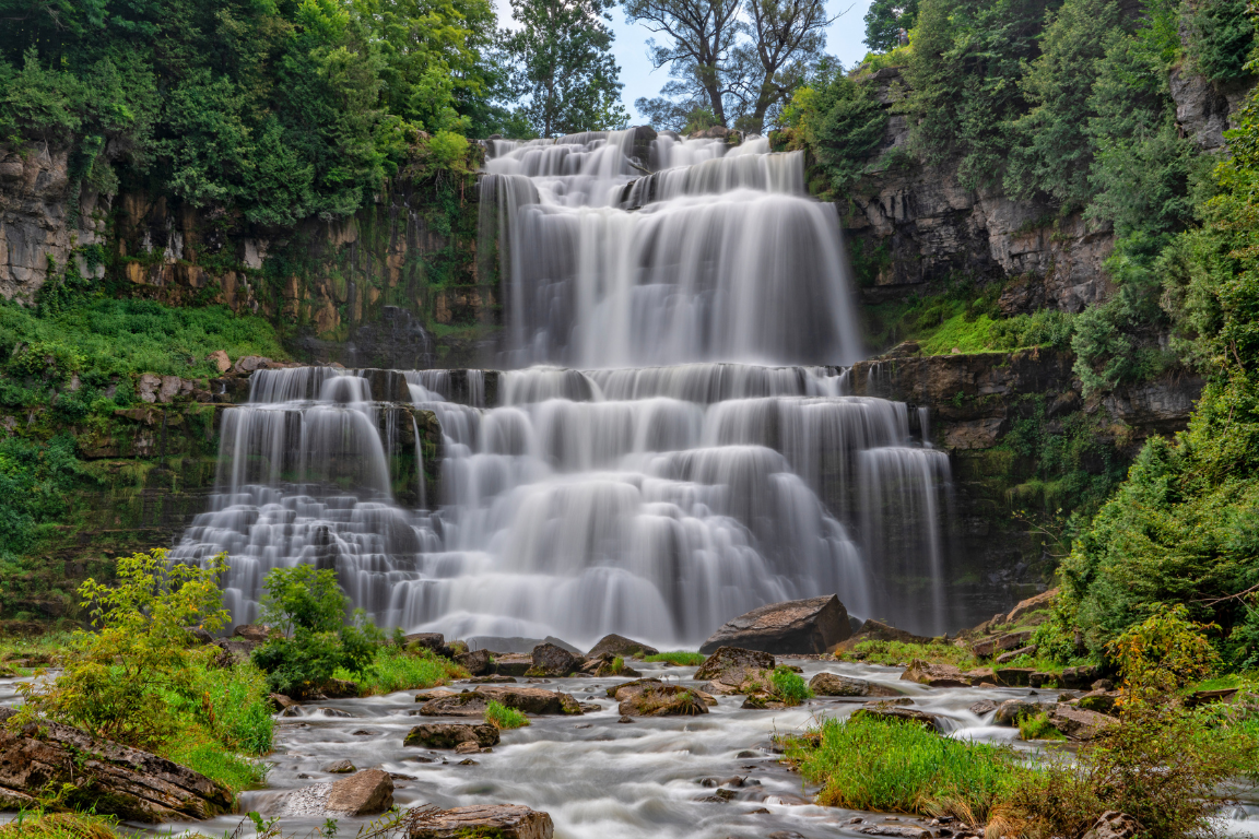 Chittenango Falls tumbling down its limestone gorge